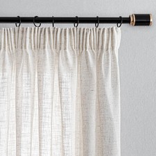 Linen curtains living room linen effect curtain semi-transparent curtains with k...
