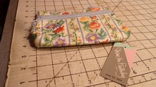 Diane Von Furstenberg DVF Quilted Floral Travel Makeup Bag 3 Section Case