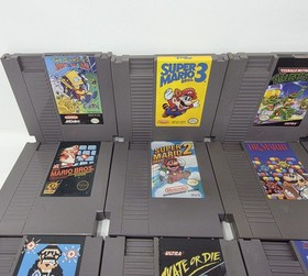 Nintendo NES 19Hits Lot Mario TMNT Bart Excitebike Gyromite Authentic Lot Bundle