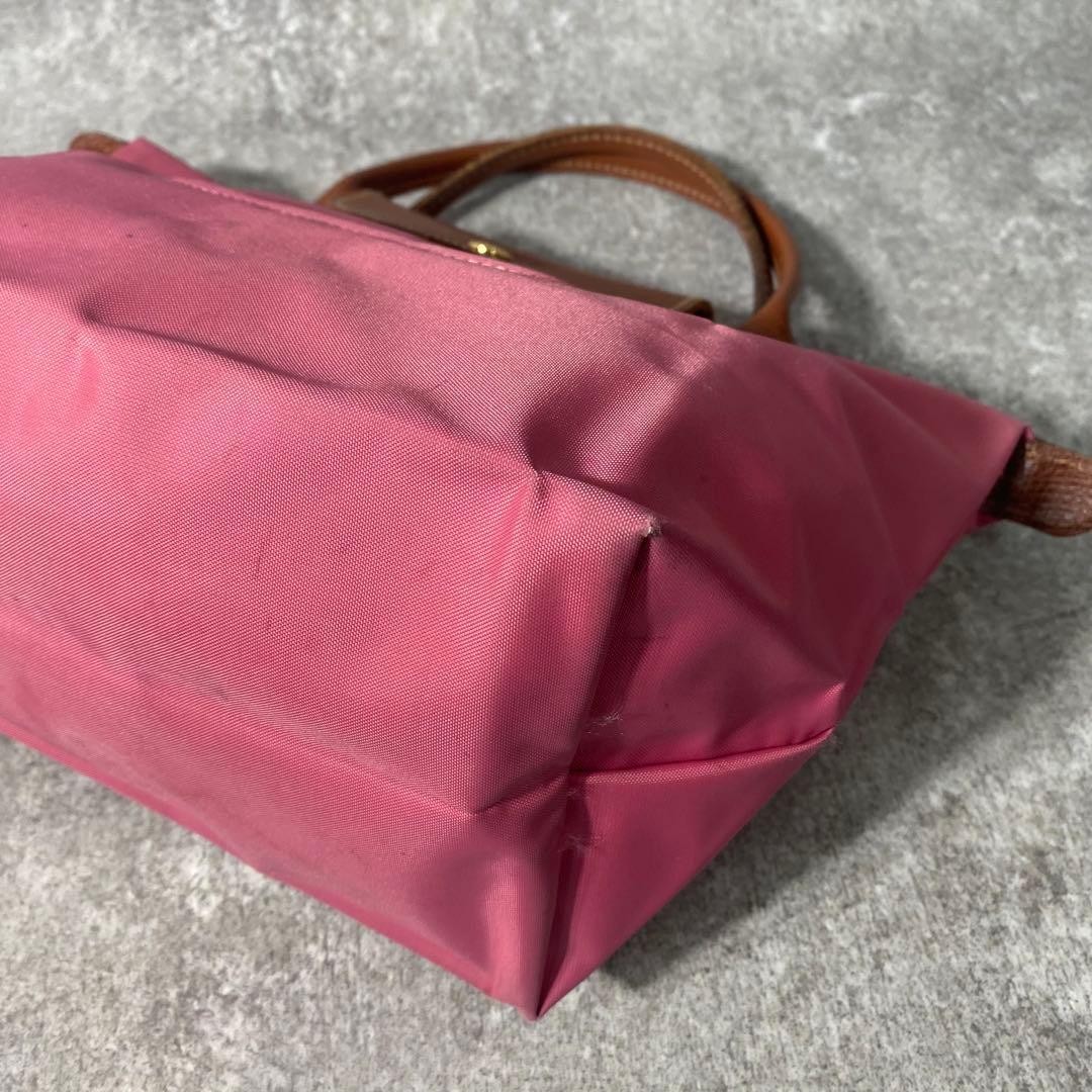 Longchamp Le Pliage S Nylon Tote Bag Handbag Pink Mini Foldable Iconic Authentic image 8