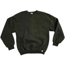 Vintage Russell Athletic (Men's Medium) Blank Sweatshirt Green Pullover Crewneck