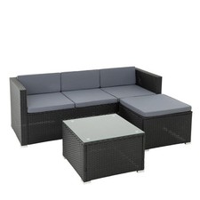 Rattan Sitzgruppe Lounge Rattanmöbel Gartenmöbel Polyrattan Set Sofa Essgruppe
