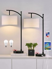 Table Lamp for Living Room Bedroom, 23.5 Table Lamps Set of 2 with USB C A Po...