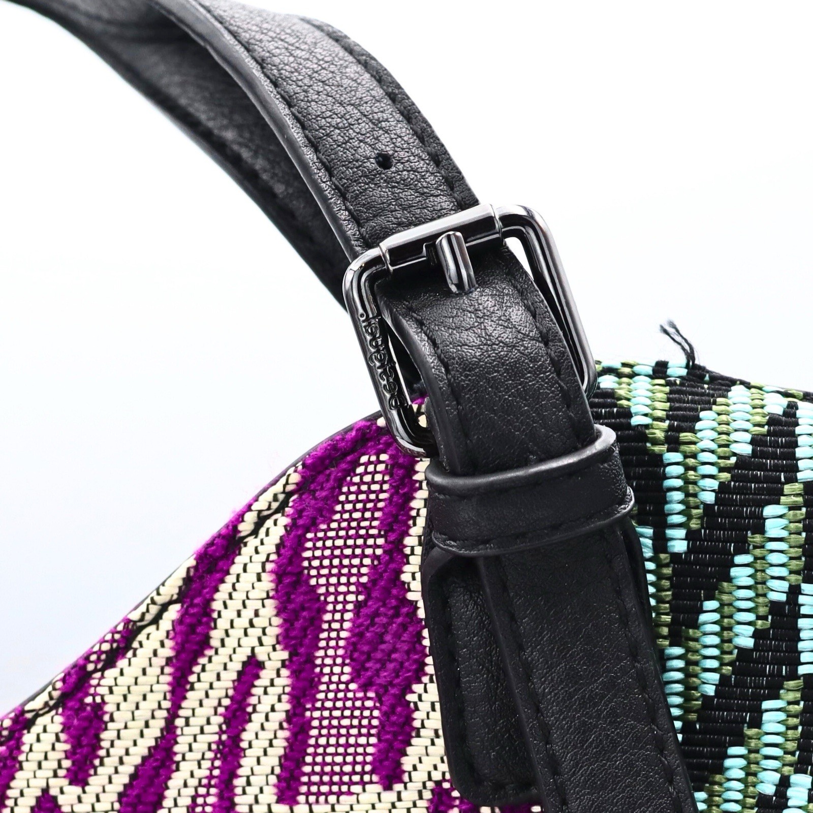 Desigual Large Patchwork Handbag Embroidered Text… - image 14