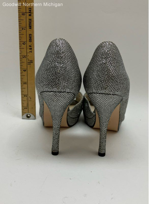 Caparros Not Specified Silver Solid Peep Toe Heel… - image 3