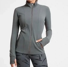 NEW ATHLETA Shanti Jacket Stretch Powervita Anthracite Grey NWT, Medium B3