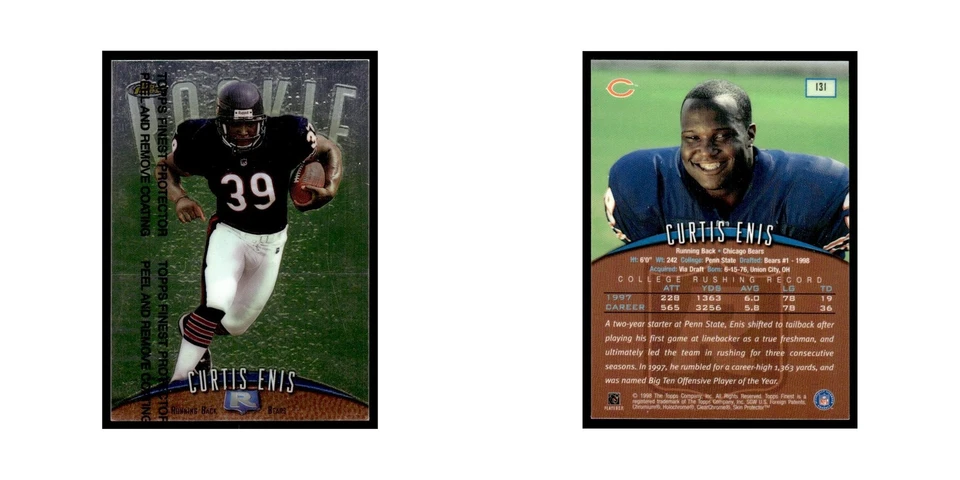 1998 Topps Finest with Coating Curtis Enis Bears #131 - Image 3 of 3