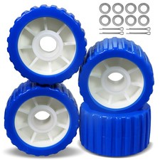 Boat Trailer Rollers PU Ribbed Wobble Roller 5in ODX3in W fit 7/8-9/8" Diamet...