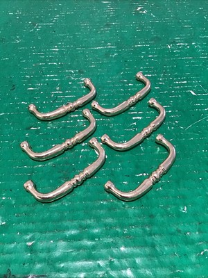 Lot of 6 Brass Tone Wire Cabinet Drawer Pull Handle 3'' COC turned style Gold