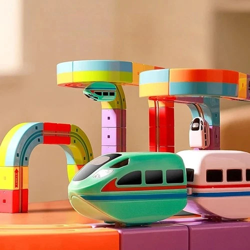 Train Cube Magique 51 Pièces – Circuit 3D Électrique Rechargeable USB – Jouet De Construction Défiant La Gravité – Dès 3 Ans