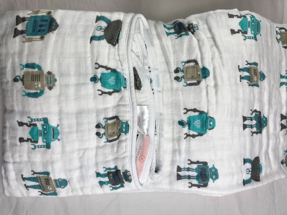 Manta Robot Algodón Muselina 4 Capas 47" Bebé Niño Transpirable Nueva Con Etiquetas Foto 2 de 3