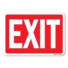 Exit white on red OSHA ANSI Sign Metal Plastic Decal