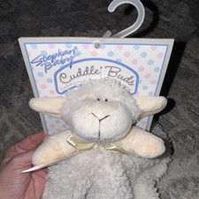 NEW Stephan Baby Cuddle Buds Lovey Security Blanket Lamb Fuzzy Satin 18 inch