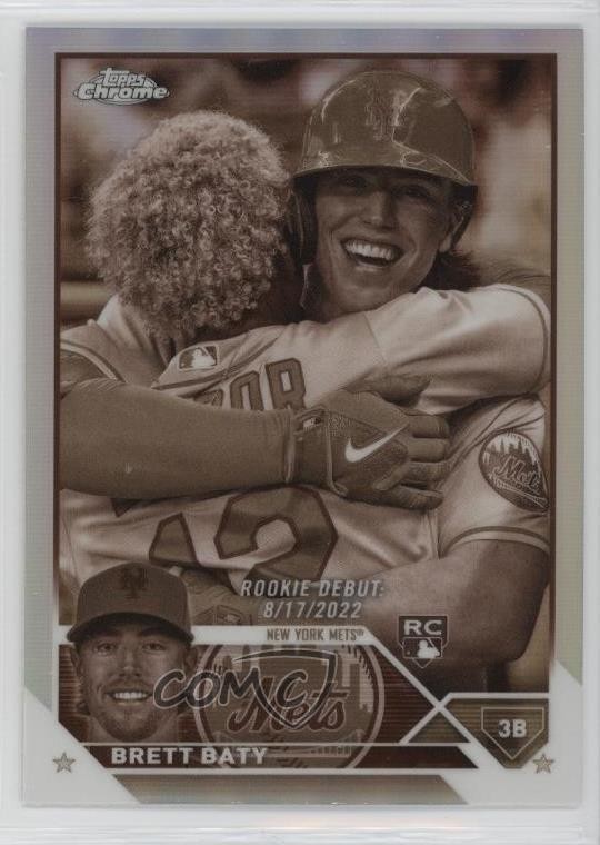 2023 Topps Chrome Update Debut Sepia Refractor Brett Baty #USC10 Rookie RC 0m80