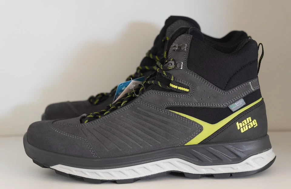 Hanwag Blueridge Low ES Zapatos de Senderismo Impermeable Cuero Hombres 10.5 Amarillo Asfalto Foto 2 de 4