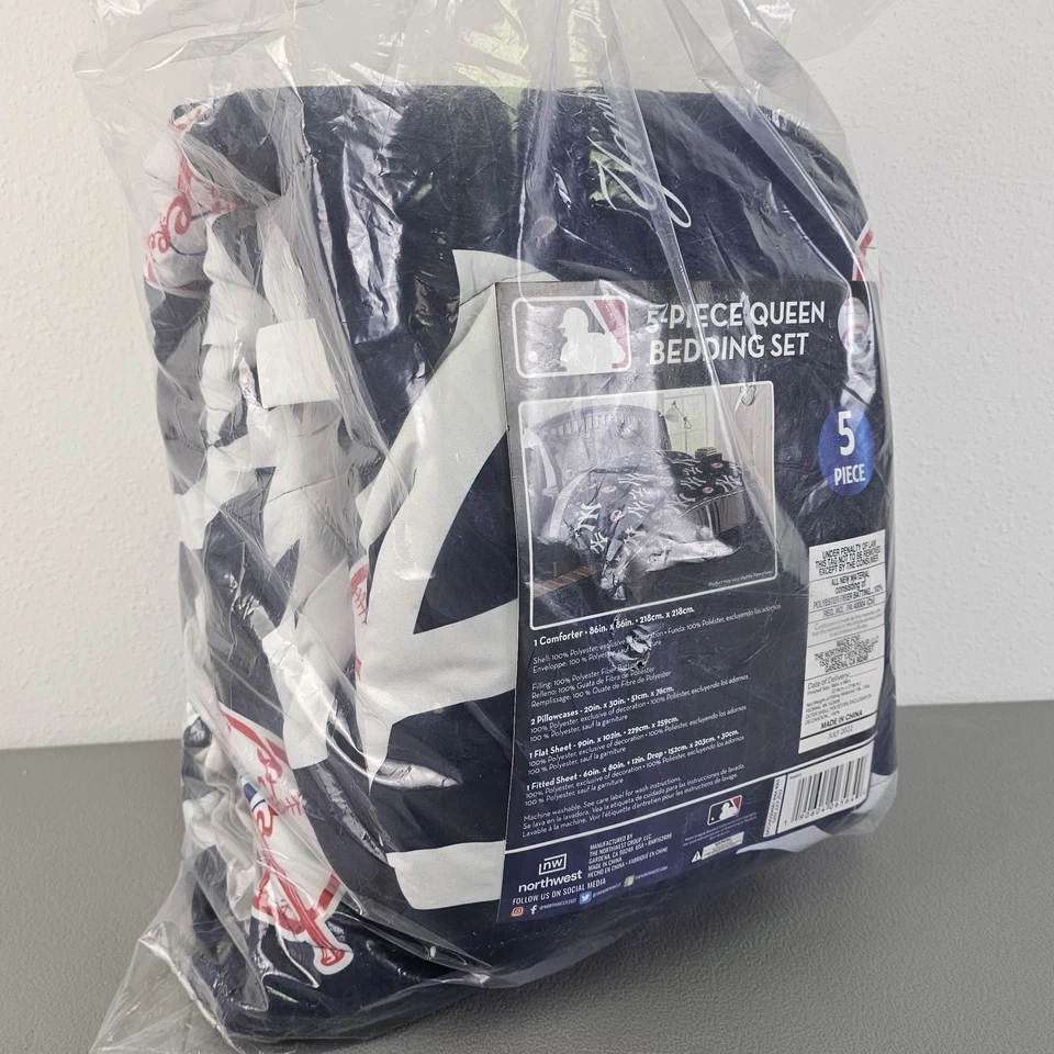 Juego de cama en bolsa MLB New York Yankees 5 piezas tamaño queen colores del equipo (estante 6) Foto 3 de 4