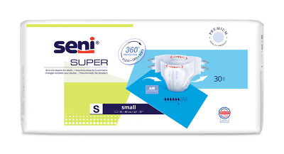Seni Super, blau, Windeln für Erwachsene Windelhose Windel S-XL=30 St., XS=10St.