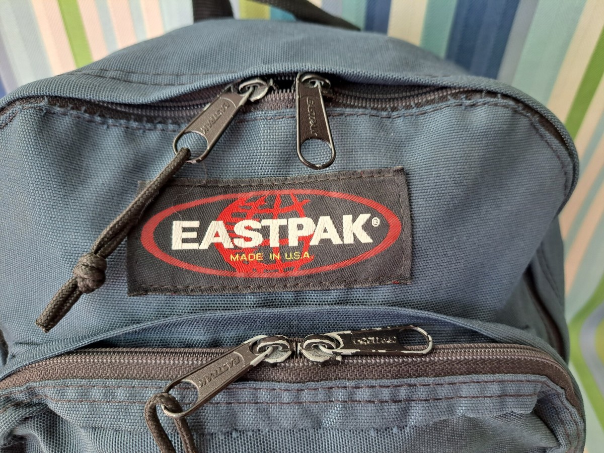 VINTAGE 90S EASTPAK NAVY BLUE BACKPACK USA MADE SUEDE