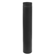 Rauchrohr / Ofenrohr 150mm - 1000mm schwarz DN150 doppelwandig mit Isolierung