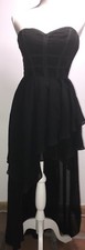 Ark & Co S Medium  Party Dress Hi Low Sweetheart Strapless Chiffon Lined Black 