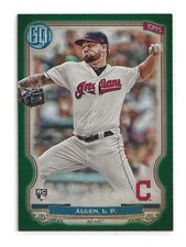 LOGAN ALLEN 2020 Topps Gypsy Queen Green Cleveland Indians (#123) Rookie RC
