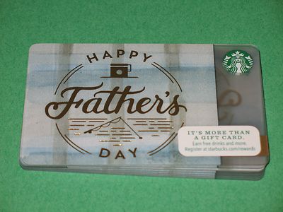 7 STARBUCKS HAPPY FATHERS DAY GIFT CARDS - FISHING - NO VALUE - BRAND NEW !