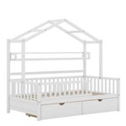 Durable and Stable Slat House Bed Full Size Storage Space Wood Baby Crib