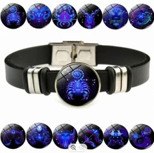 Zodiac Horoscope Astrology Birth Sign Luminous Magic Charm Bracelet Wristband