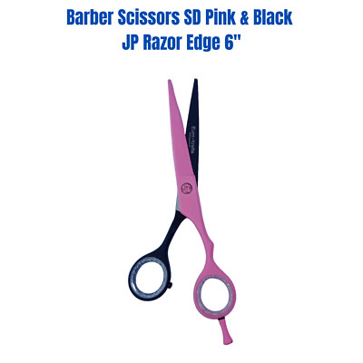 Barber Scissors SD Pink & Black JP Razor Edge 6''