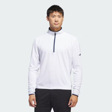 Adidas White /Navy Lightweight Half-Zip Top, Size Medium
