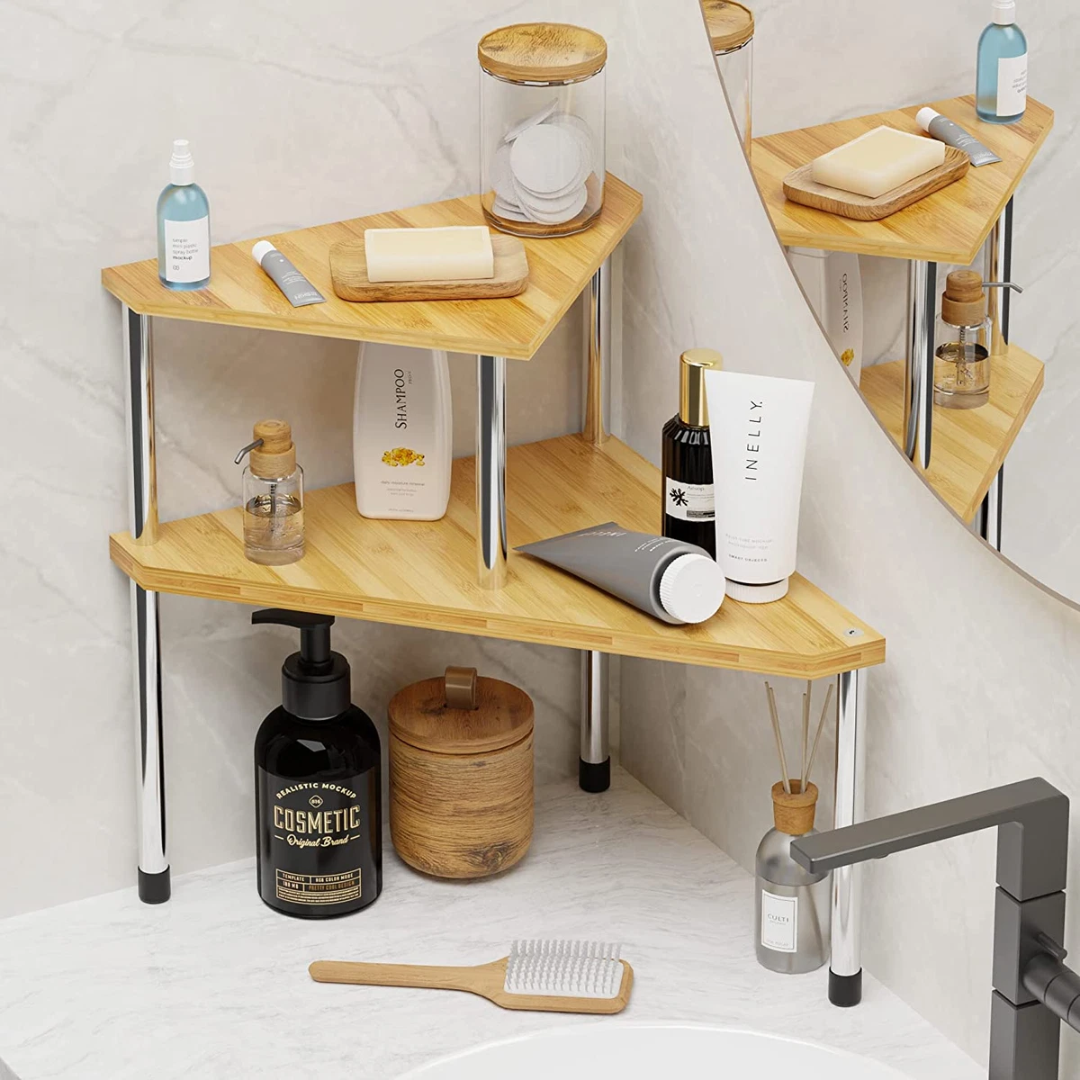 Bathroom countertop shelving deals