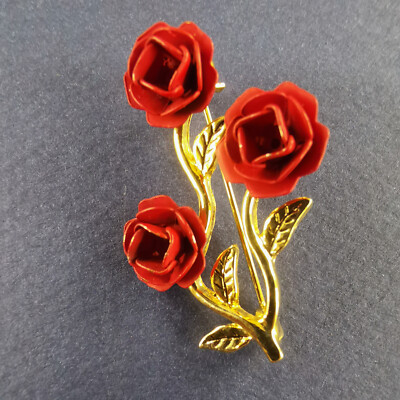 Brocante : Jolie Broche Ancienne Bouquet De Fleurs - Bijou Fantaisie Vintage