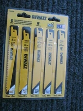 DEWALT DW4856 Metal/Woodcutting Reciprocating Saw Blade Set 6-Piece USA Made