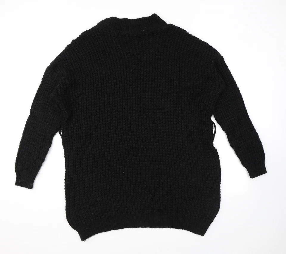 PRETTYLITTLETHING Womens Black Round Neck Acrylic Blend Jumper Size 12 - Image 2 of 4