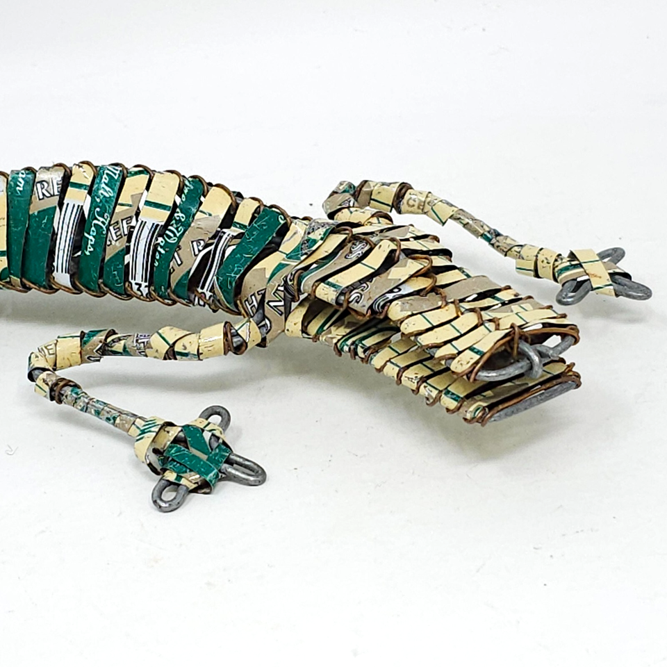 Handmade Metal Wrapped Wire Alligator or Lizard Sculpture Figurine 10 1 ...