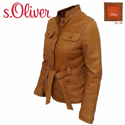 S.OLiver DAMEN Lederjacke Gr.DE-38 Echtleder 100% Leather Farbe: GOGNAC
