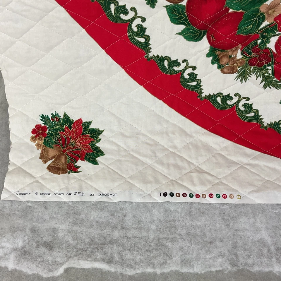 Tela navideña pre acolchada ROJA VINTAGE 2 ENORMES paneles Foto 2 de 4