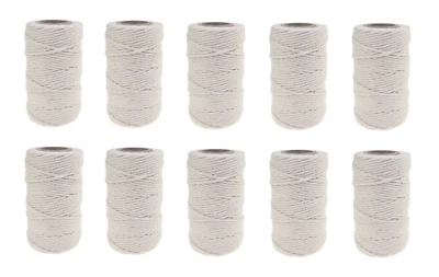 MARKENLOS 10 pz filo per legare cordoncino per pacchi cordoncino per imballaggio 50 m 95 g 2 mm iuta cordoncino da giardino bianco