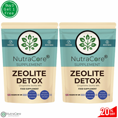 Zeolith Detox 550mg Kapsel (Klinoptilolith 99%) - 100% natürlich & vegan - 180 Kapseln