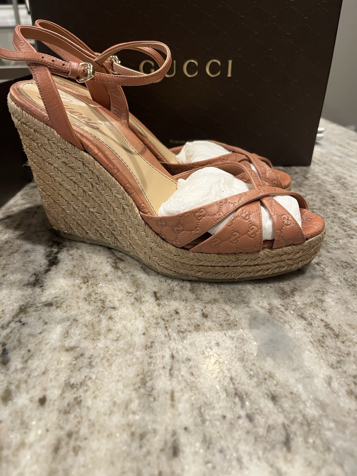 Gucci Leather Wedges in Size 38 for Women-image