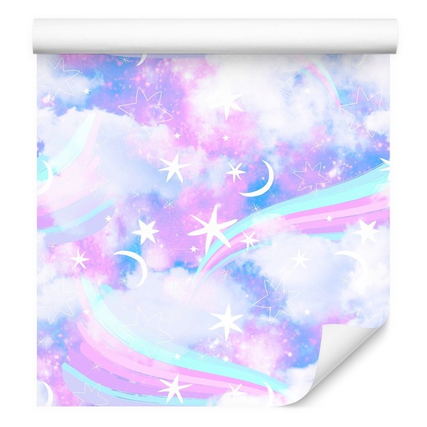 10M Vlies Tapeten Rollen Kinderzimmer Himmel Regenbogen Wolken Sterne Xxl 1691-image