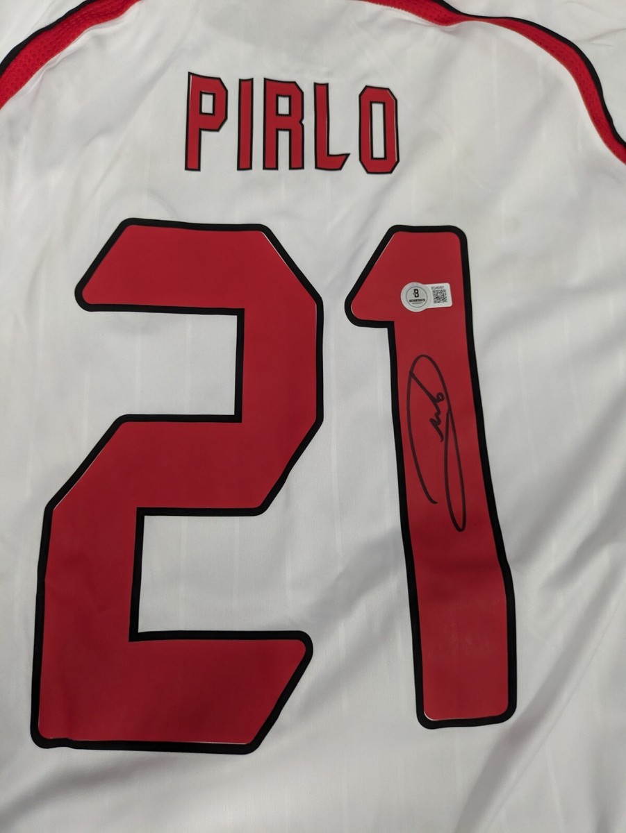 Andrea Pirlo Signed AC Milan Away Soccer Jersey #21 with