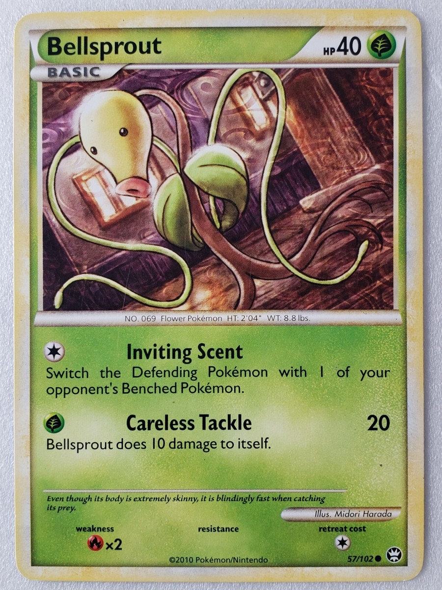 Bellsprout 57/102 LP - Triumphant Pokemon Card - Midori Harada Art