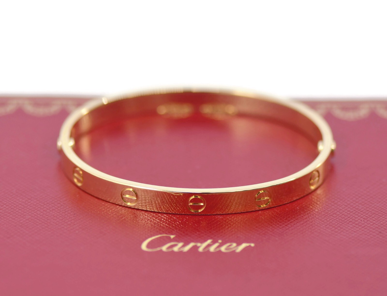 Cartier 18K Yellow Gold Love Bracelet Size 18 Classic Luxury Jewelry