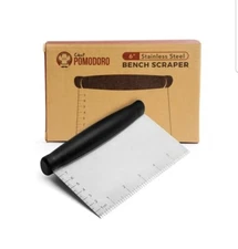 Chef Pomodoro Multi-Purpose 6-Inch Bench Scraper, Pizza Dough Scraper, Stainless