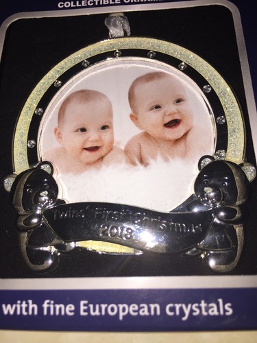 Twins' First Christmas 2018 Ornament with Fine European Crystals Baby - Picture 4 of 4