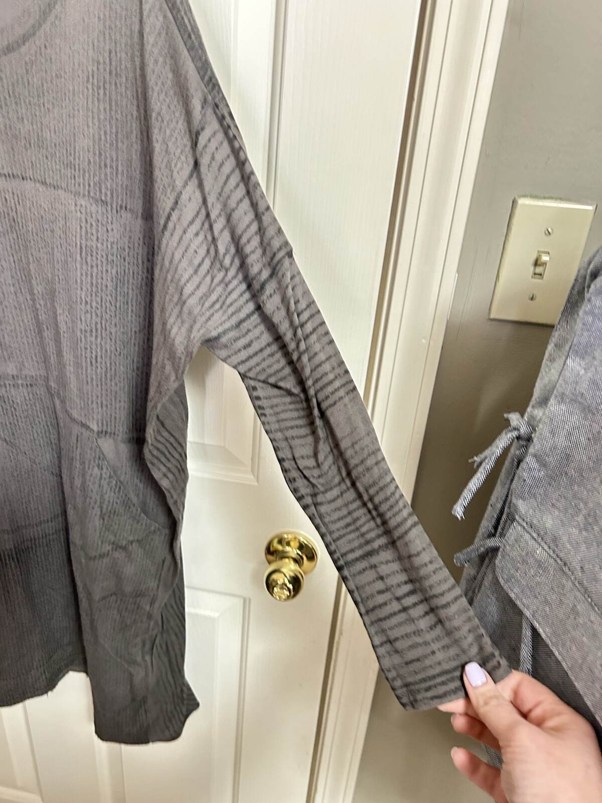 RAQUEL ALLEGRA Basic Gray Dolman Sleeve Dress Siz… - image 3