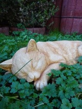 Sitzende Katze Aus Steinguss – 40 Cm Gartenfigur Frostsicher In Grau