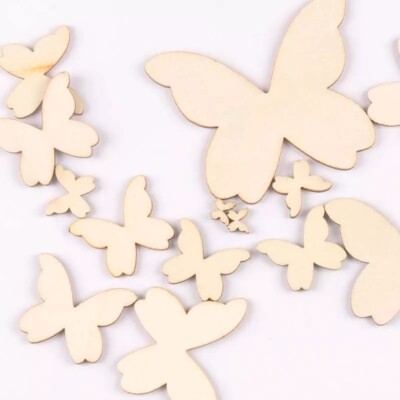 Schmetterling Schlicht Holz Shabby Chic Basteln Scrapbook Vintage Konfetti