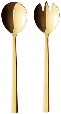 aida RAW Salatbesteck RAW Set, 2-tlg  Edelstahl gold PVD-beschichtet